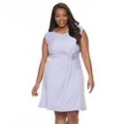 Plus Size Dana Buchman Printed Twist-front Dress, Women's, Size: 3xl, Med Purple