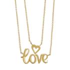 Everlasting Gold 10k Gold Love Layered Necklace, Women's, Size: 17, Yellow
