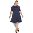 Plus Size Suite 7 Fit & Flare Dress, Women's, Size: 16 W, Dark Blue