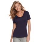 Women's Apt. 9&reg; Essential V-neck Tee, Size: Large, Dark Blue