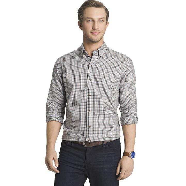 Big & Tall Arrow Classic-fit Plaid Button-down Shirt, Men's, Size: 3xb, Turquoise/blue (turq/aqua)