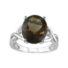 Sterling Silver Smoky Quartz & Diamond Accent Ring, Women's, Size: 9, Brown