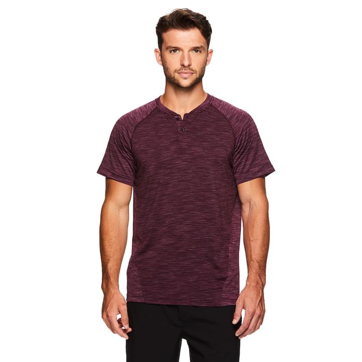 Men's Gaiam Embrace Henley Tee, Size: Large, Drk Purple