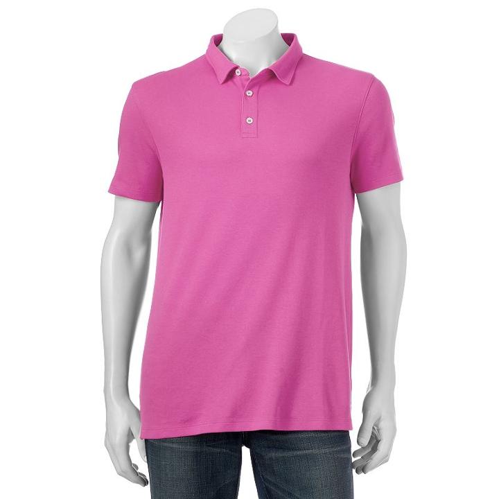 Big & Tall Apt. 9&reg; Solid Modern-fit Polo, Men's, Size: Xl Tall, Med Pink