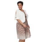 Plus Size Maya Brooke Polka Dot Sleeveless Dress & Jacket Set, Women's, Size: 20 W, White