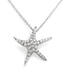 Sophie Miller Sterling Silver Cubic Zirconia Starfish Pendant, Women's, Size: 18, White