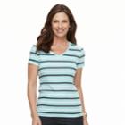 Women's Croft & Barrow&reg; Essential Classic V-neck Tee, Size: Xl, Turquoise/blue (turq/aqua)