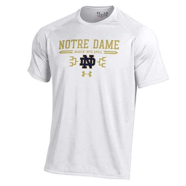 Men's Under Armour Notre Dame Fighting Irish Selection Sunday Tech Tee, Size: Large, White