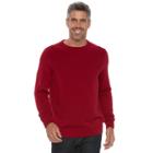 Big & Tall Croft & Barrow&reg; Classic-fit Textured Yoke Crewneck Sweater, Men's, Size: 3xb, Med Red