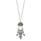 Mudd&reg; Simulated Marcasite Owl Pendant Necklace, Women's, Silver