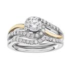 14k Gold 7/8 Carat T.w. Igl Certified Diamond Two Tone Swirl Engagement Ring Set, Women's, Size: 9, White