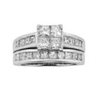 Princess-cut Diamond Engagement Ring Set In 14k White Gold (3 Ct. T.w.), Women's, Size: 7