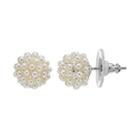 Simulated Pearl Cluster Nickel Free Ball Stud Earrings, Women's, White Oth