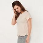 Women's Lc Lauren Conrad Ruffle-trim Tee, Size: Xl, Light Pink