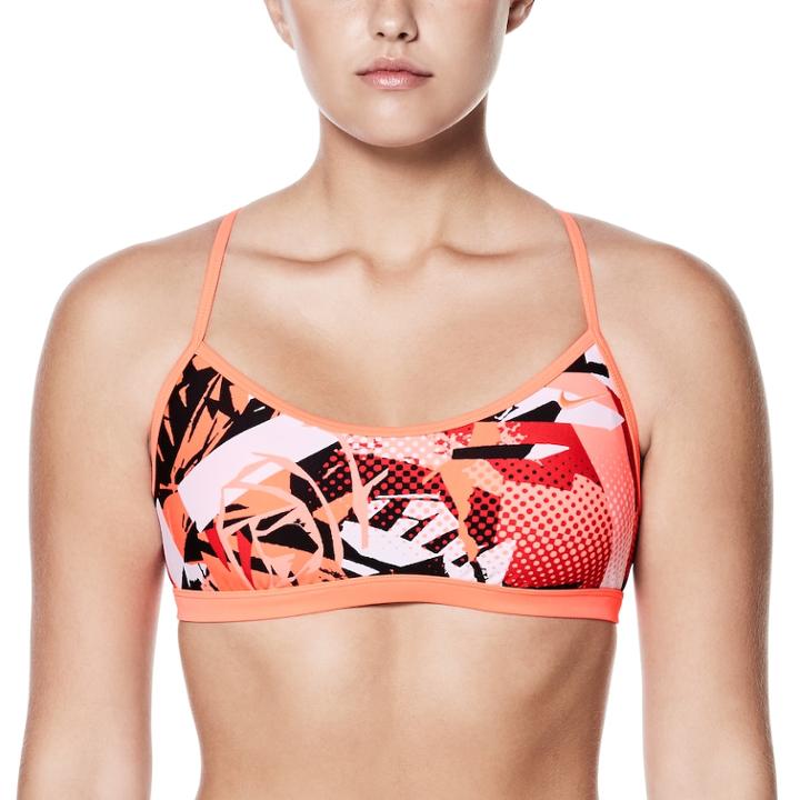 Women's Nike Crossback Graphic Sport Bikini Top, Size: Xl, Light Red