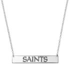 New Orleans Saints Sterling Silver Bar Link Necklace, Women's, Size: 18, Grey