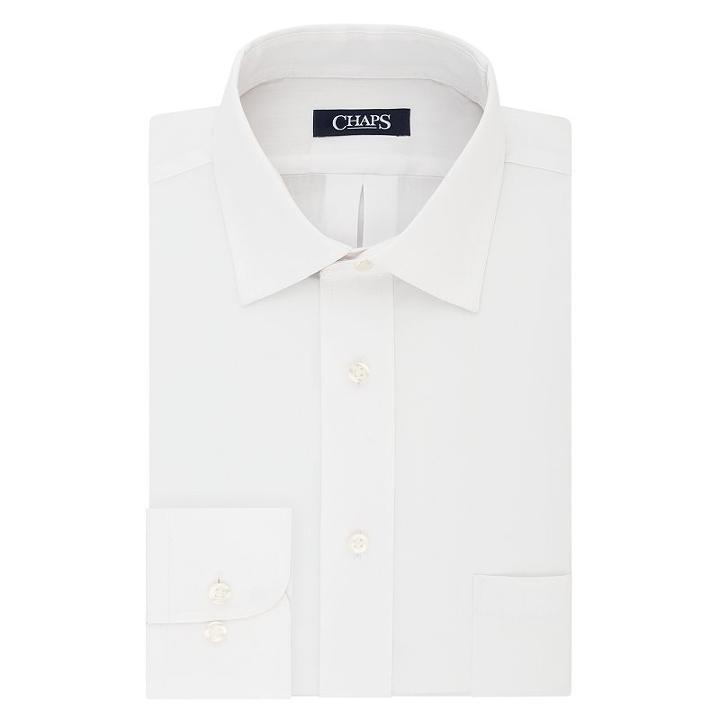 Men's Chaps Regular-fit Stretch Spread-collar Dress Shirt, Size: 18.5 36/37, White