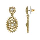 Downton Abbey Simulated Crystal Filigree Drop Earrings, Women's, White