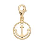 Tfs Jewelry 14k Gold Over Silver Anchor Charm, Women's, Yellow