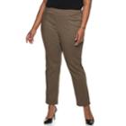 Plus Size Napa Valley Slimming Solution Straight-leg Dress Pants, Women's, Size: 22 W, Dark Brown