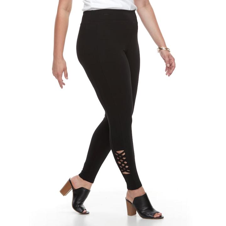 French Laundry Plus Size Cut Out Leggings, Women's, Size: 1xl, Oxford