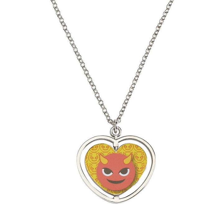 Girls 5-16 Emoji Spinner Necklace, Multicolor