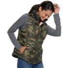Juniors' So&reg; Puffer Vest, Teens, Size: Xs, Camo Print