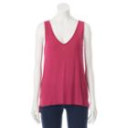 Juniors' Mudd&reg; Raw Edge Step Hem Tank, Teens, Size: Medium, Med Red