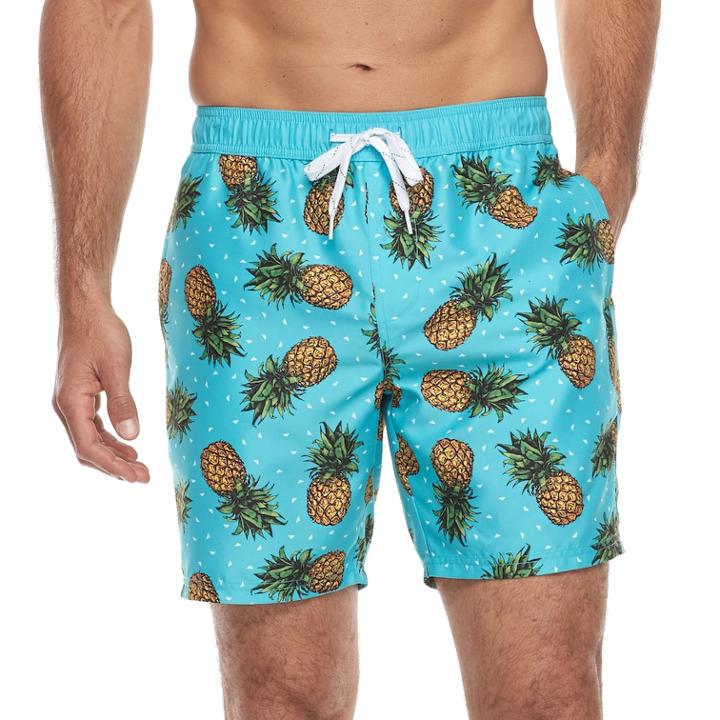 Men's Trinity Collective Pine Elastic Pineapple Shorts, Size: Xl, Med Green
