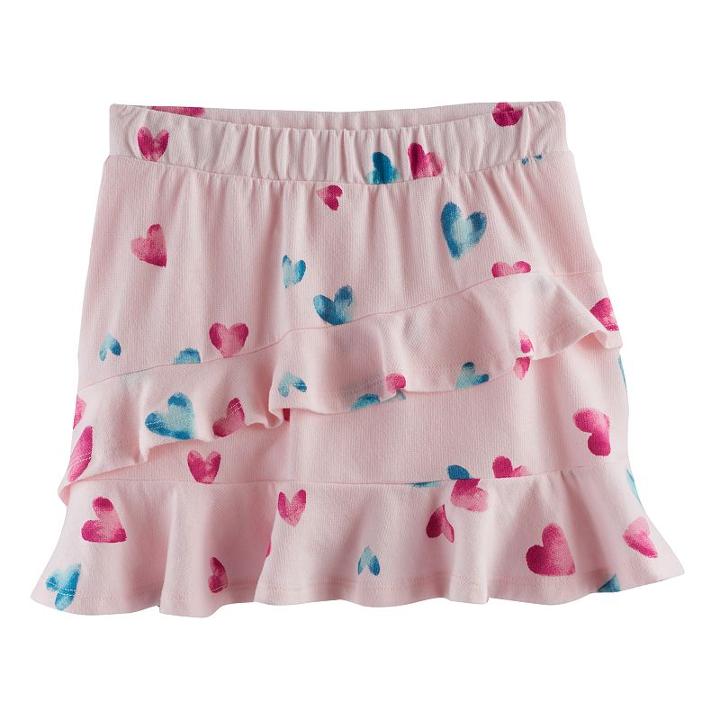 Girls 4-12 Sonoma Goods For Life&trade; Ruffle Printed Skort, Size: 5, Brt Pink