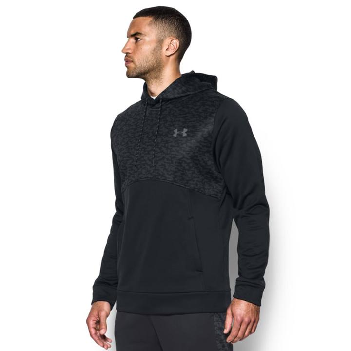 Men's Under Armour Armour Fleece Digi Textured Hoodie, Size: Medium, Black