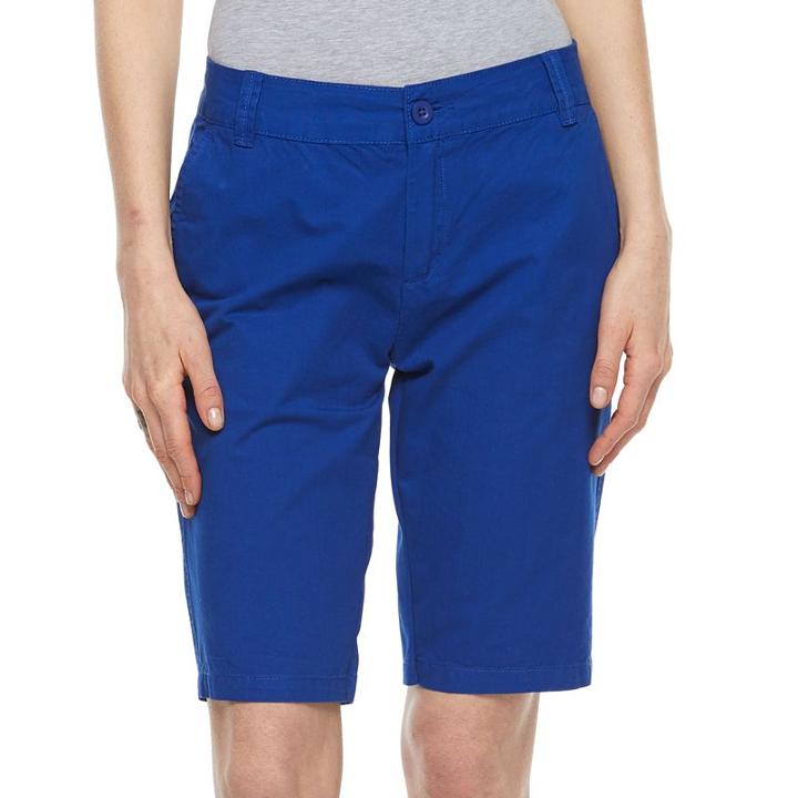 Women's Caribbean Joe Clean Front Skimmer Capris, Size: 10, Med Blue