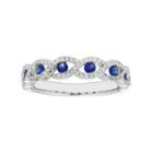 14k White Gold 1/4 Carat T.w. Diamond & Sapphire Braided Ring, Women's, Size: 8.50, Blue