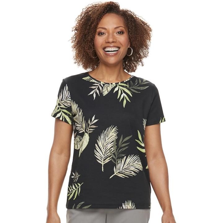 Petite Croft & Barrow&reg; Essential Crewneck Tee, Women's, Size: M Petite, Oxford