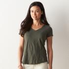 Petite Sonoma Goods For Life&trade; Essential Print V-neck Tee, Women's, Size: Xl Petite, Grey