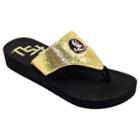 Women's Florida State Seminoles Shine Platform Flip-flops, Size: Medium, Gold