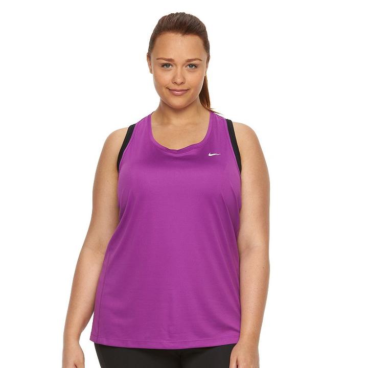 Plus Size Nike Ext Miler Dri-fit Racerback Running Tank, Women's, Size: 3xl, Purple Oth