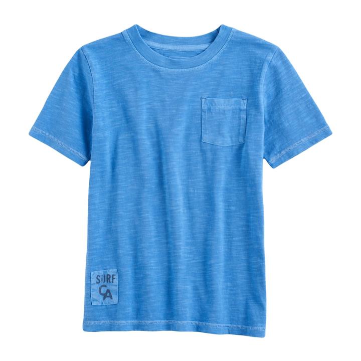 Boys 4-7x Sonoma Goods For Life&trade; Pocket Slubbed Tee, Size: 7, Med Blue