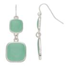 Colorful Square Nickel Free Drop Earrings, Women's, Med Green