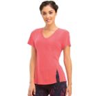 Women's Marika V-neck Vented Workout Tee, Size: Medium, Med Red
