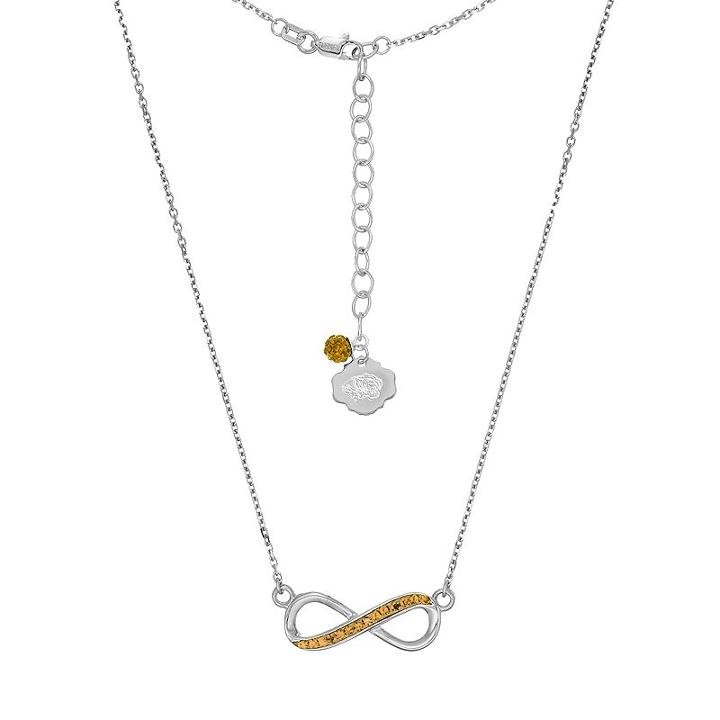 Missouri Tigers Sterling Silver Crystal Infinity Necklace, Women's, Size: 18, Yellow