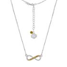 Missouri Tigers Sterling Silver Crystal Infinity Necklace, Women's, Size: 18, Yellow
