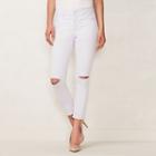 Women's Lc Lauren Conrad Ripped Skinny Ankle Jeans, Size: 10, Grey
