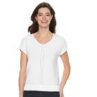 Women's Croft & Barrow&reg; Ribbed Dolman Sweater, Size: Xs, White
