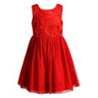 Girls 4-6x Youngland Glitter Dress, Size: 6, Brt Red