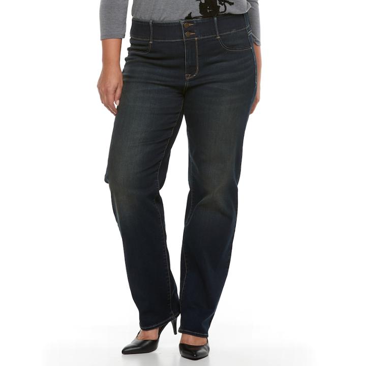 Plus Size Women's Apt. 9&reg; Straight Leg Jean, Size: 20w Short, Black
