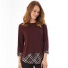 Women's Apt. 9&reg; French Terry Mock Layer Top, Size: Small, Raisin Plaid