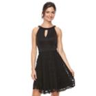 Women's Jessica Howard Lace Fit & Flare Dress, Size: 8, Black