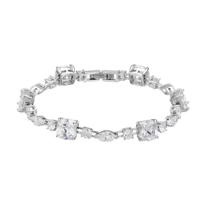 Jennifer Lopez Red Carpet Ready Cubic Zirconia Geometric Tennis Bracelet, Women's, Silver