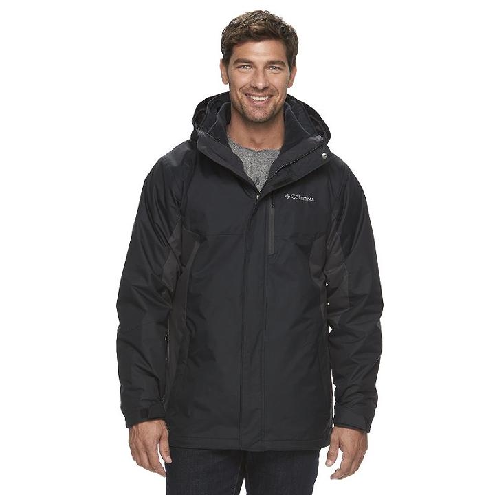 Big & Tall Columbia Rockaway Mountain Interchange Systems Jacket, Men's, Size: Xxl Tall, Grey (charcoal)
